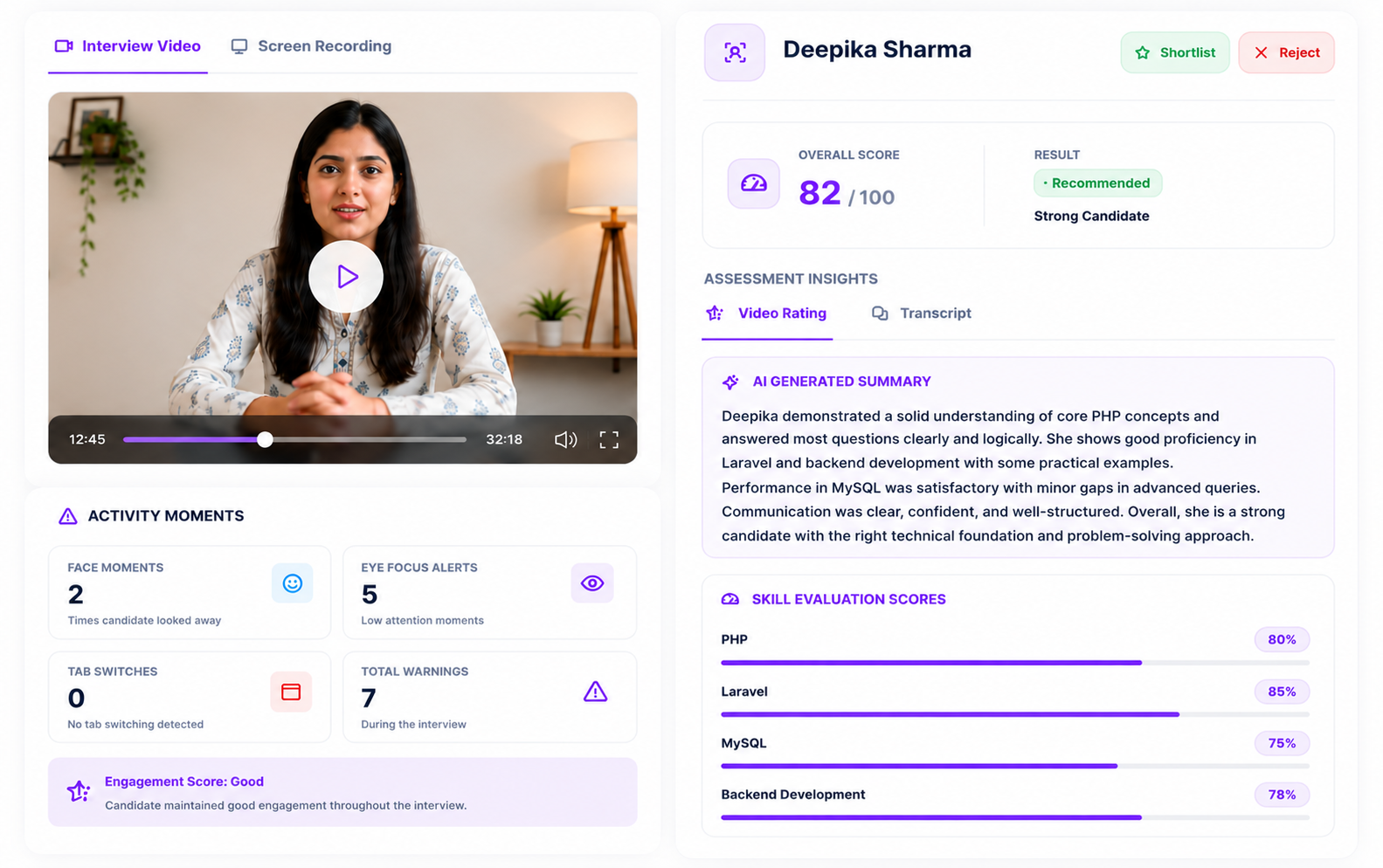 Interview Candidate Showcase